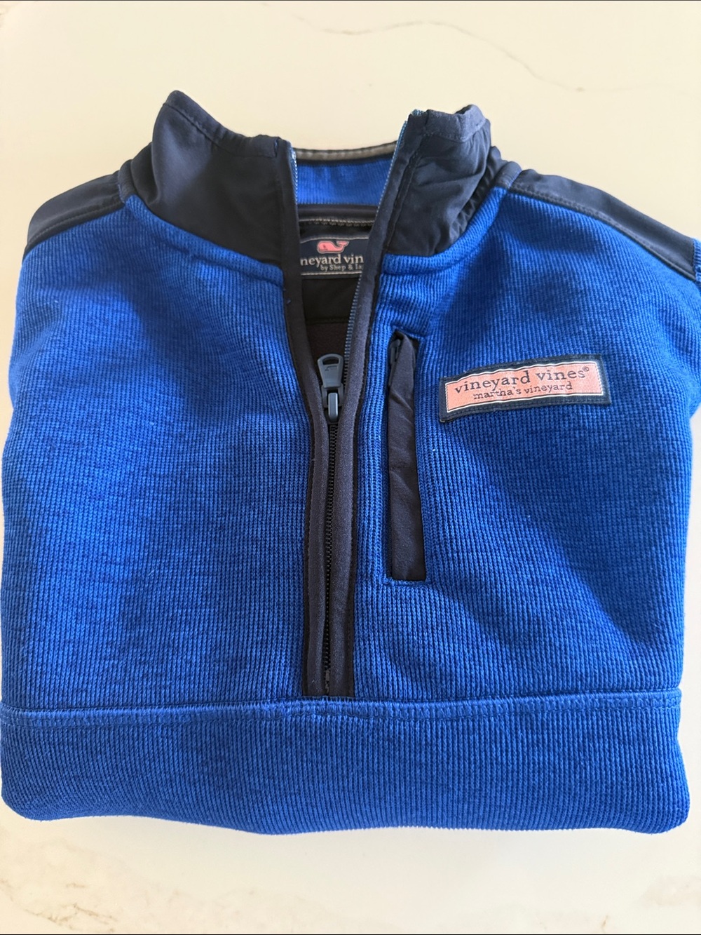 Vineyard Vines Kids Blue Half-Zip Fleece Jacket size Medium